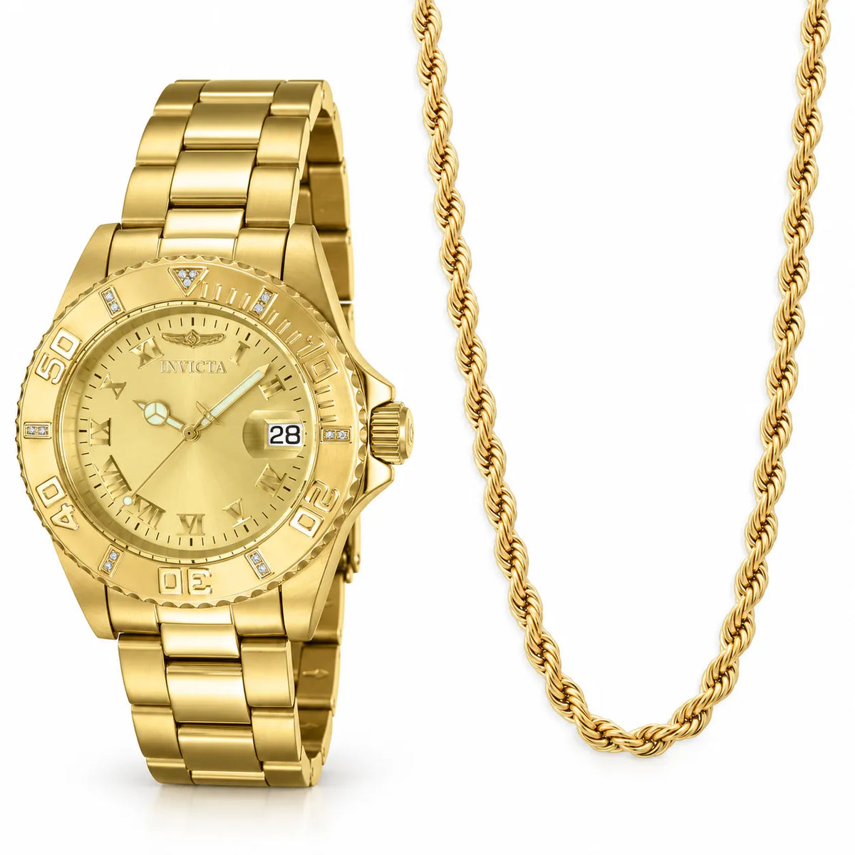 Oferta #137 - Invicta Pro Diver 40mm · Dorado + Soga 5mm Dorada