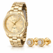 Oferta #144 - Invicta Specialty 36mm · Dorado + Pantallas Redondas · 100% Moissanite · Dorado