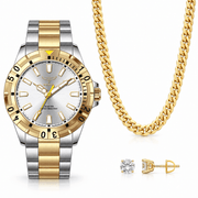 Oferta #146 - Invicta Specialty I by Invicta 42mm · Acero y dorado + Pantallas Dormilonas 4mm · 100% Moissanite · Dorado + Cubana 8mm Dorada