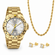 Oferta #149 - Invicta Specialty I by Invicta 42mm · Dorado + Dormilonas Cuadradas · 100% Moissanite · Dorado + Soga 5mm Dorada