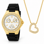 Oferta #151 - Invicta Angel 38mm para mujer - Dorado + Pendant Corazón Celestial 100% Moissanite + Cadena Gratis - Dorado