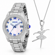Oferta #152 - Invicta Angel 34mm - Acero inoxidable + Pendant Bailarina 100% Moissanite + Cadena Gratis - Plata