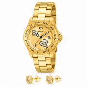 Oferta #160 - Invicta Angel 40mm - Dorado + Pantallas Corona Real 6mm - 100% Moissanite - Dorado
