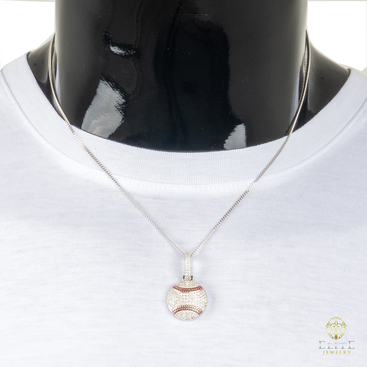 Pelota con Piedras Moissanite + Cadena