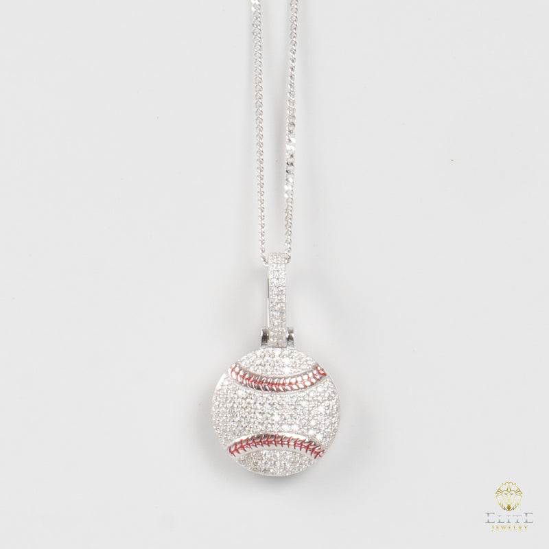 Pelota con Piedras Moissanite + Cadena
