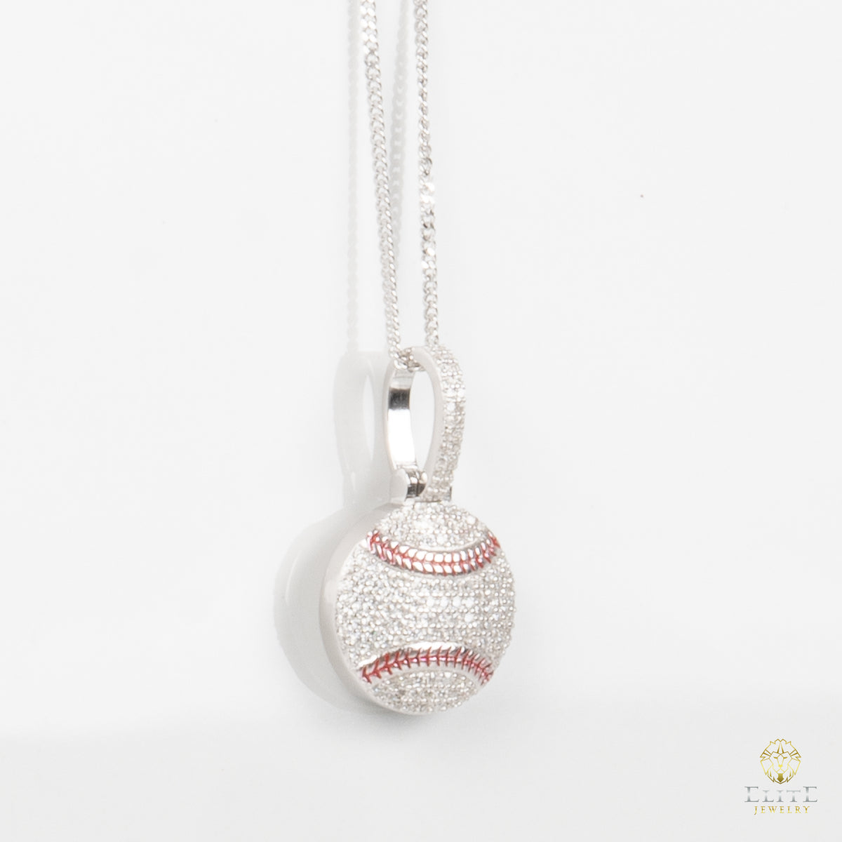 Pelota con Piedras Moissanite + Cadena