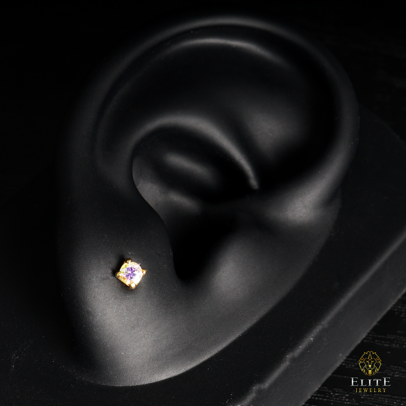 Dormilona Moissanite Arcoiris 3mm (Pequeña)