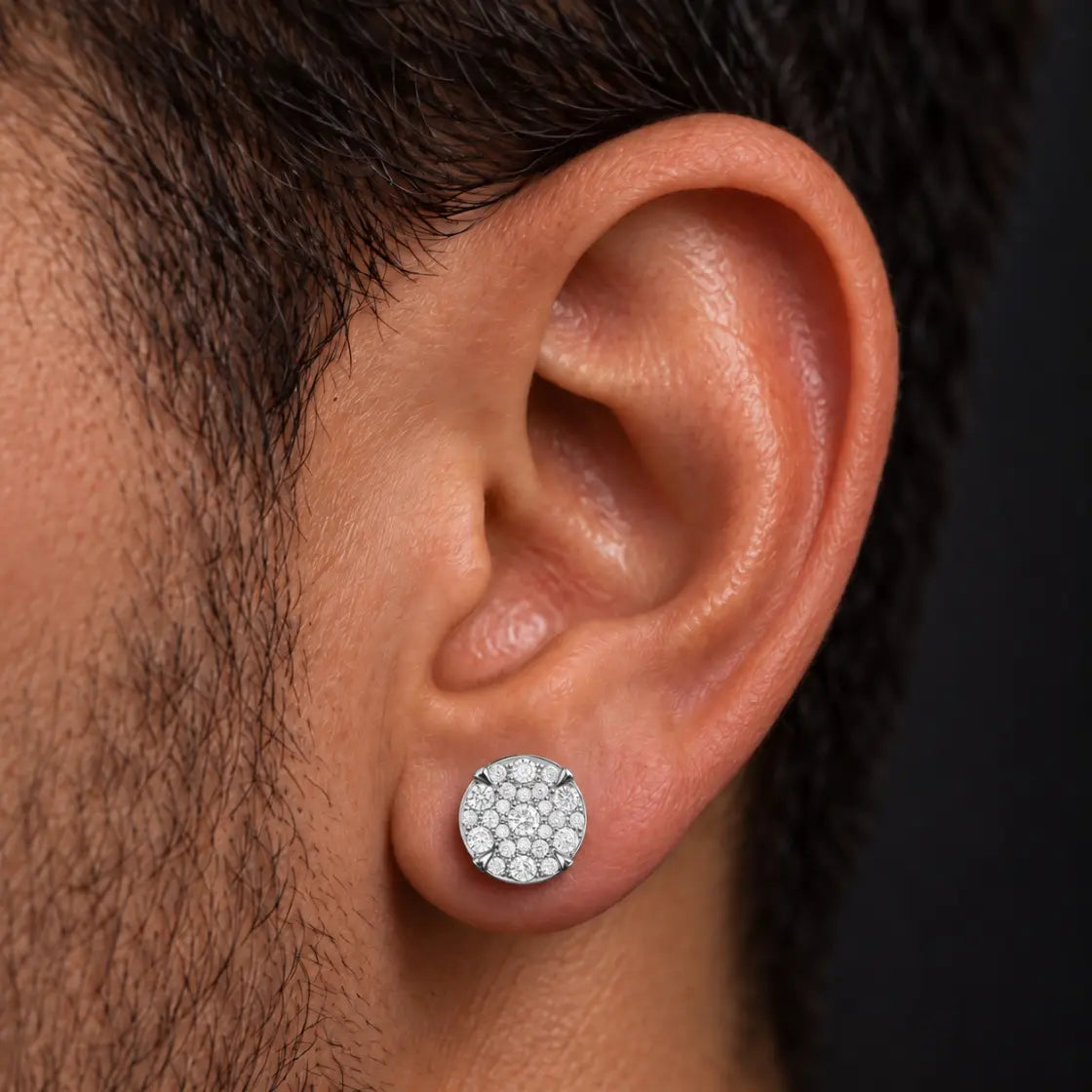 Pantallas Corona Real (8mm) - 100% Moissanite (Plata)