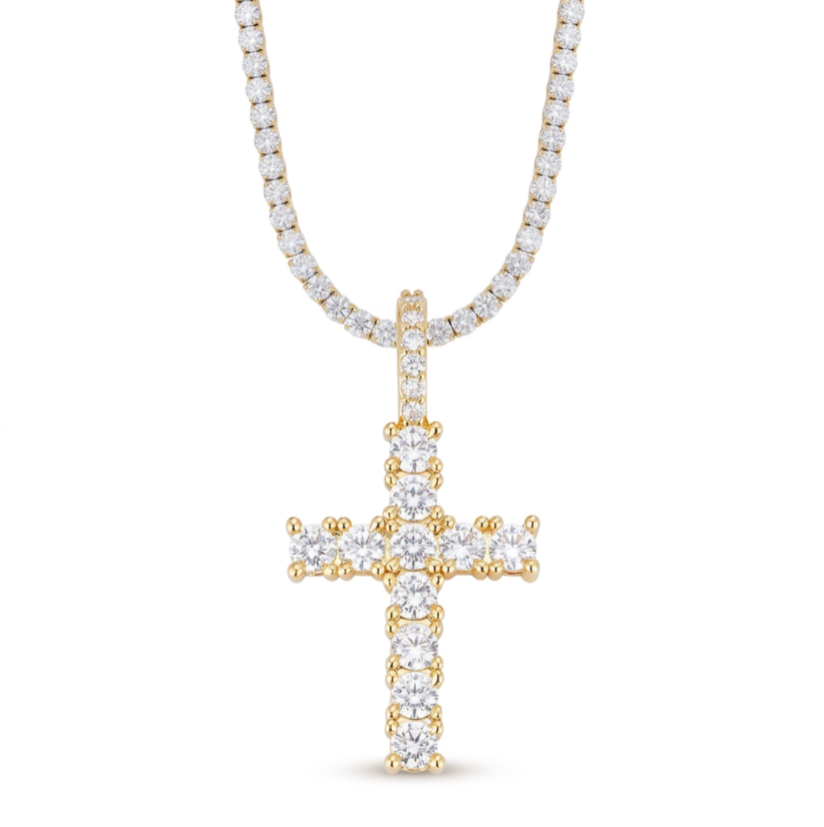 Oferta #81 | Pendant Cruz Diamante + Tennis Chain 3mm