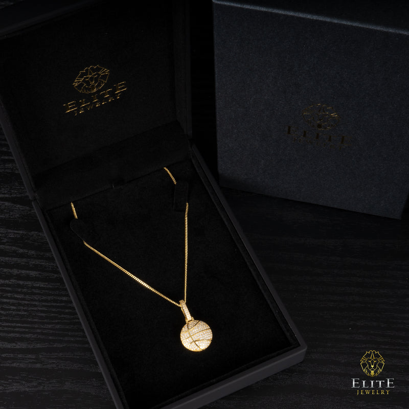 Baloncesto con Piedras Moissanite + Cadena