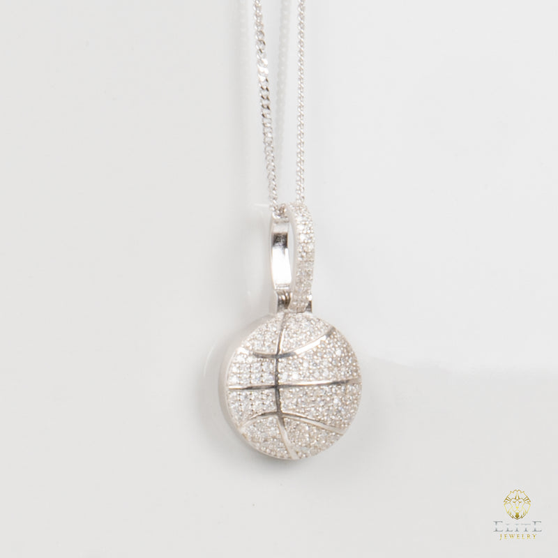 Baloncesto con Piedras Moissanite + Cadena