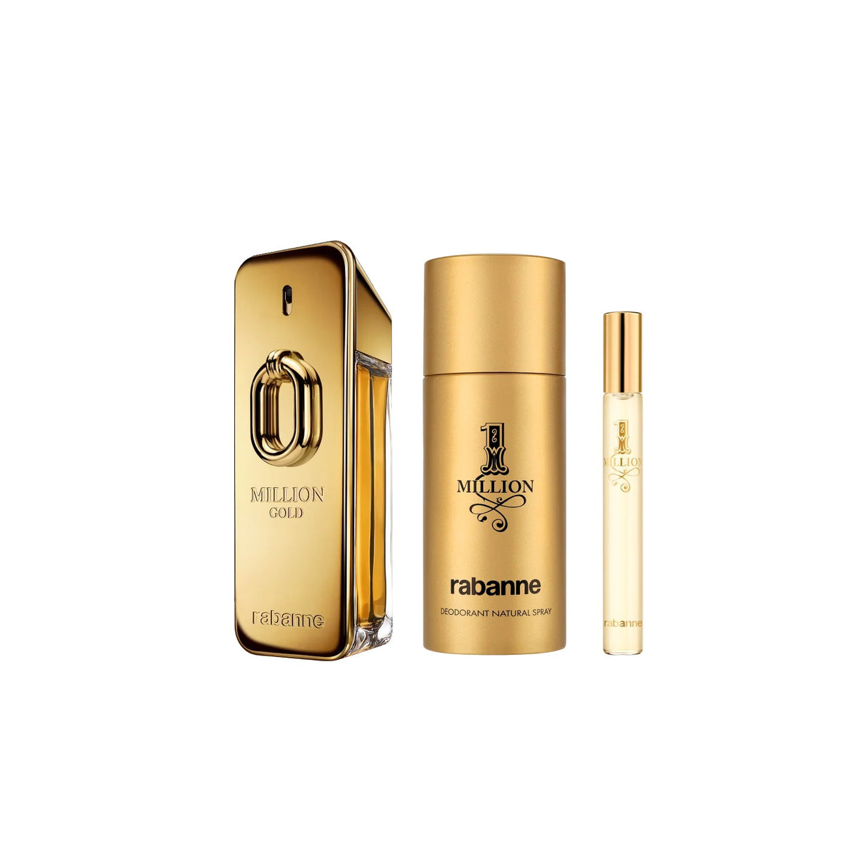 Million Gold by Paco Rabanne, 3 Piece Gift Set for Men