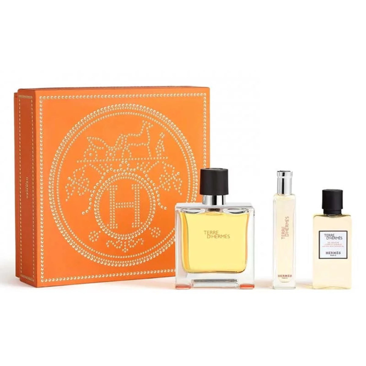 Terre D'Hermes by Hermes, 3 Piece Gift Set for Men with 2.5 oz Parfum Spray