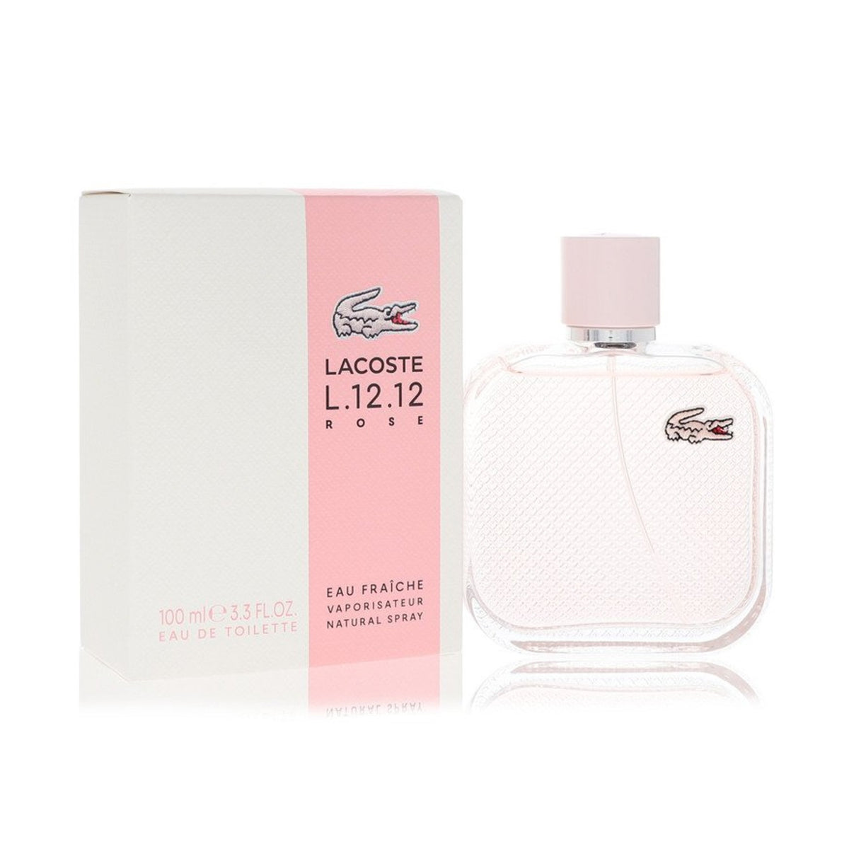 L.12.12 Rose Eau Fraiche by Lacoste, 3.3 oz Eau De Toilette Spray for Women