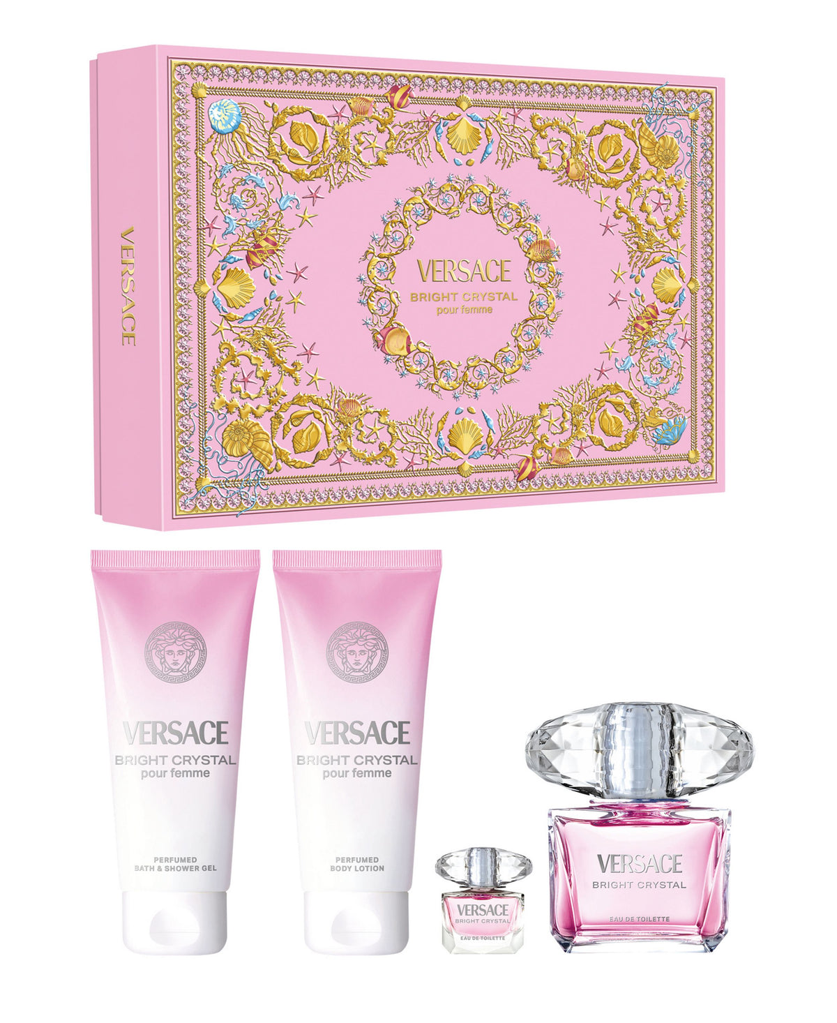Bright Crystal by Versace, 4 Piece Gift Set for Women