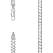 Cadena Cubana Plana Sólida 5.2mm (Plata) (Plata 925)