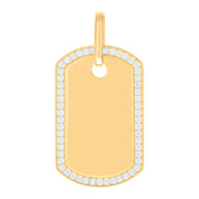 Pendant Placa Halo (Dorado) (Plata 925)