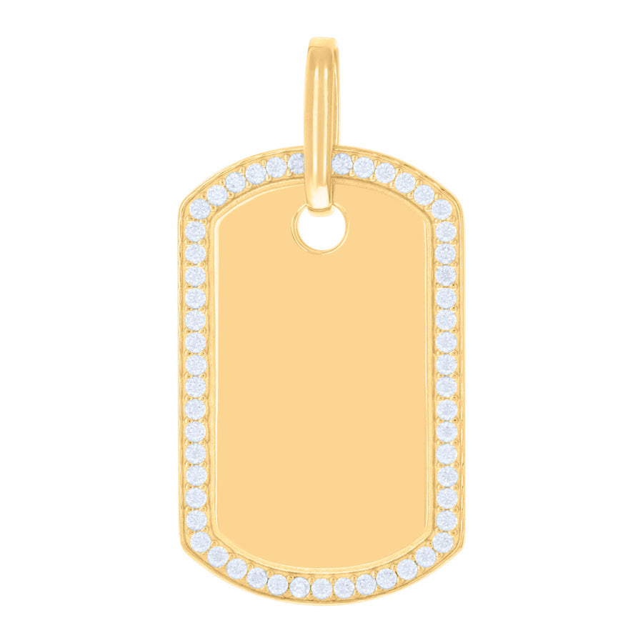 Pendant Placa Halo (Dorado) (Plata 925)