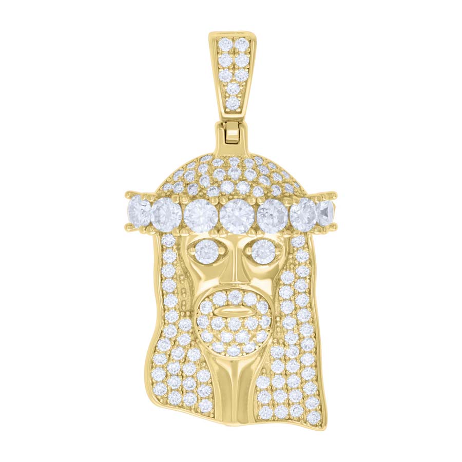 Pendant Rostro de Jesús Corona Redonda (Dorado) (Plata 925)