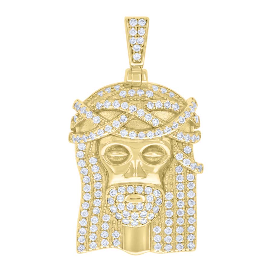 Pendant Rostro de Jesús Pavé (Dorado) (Plata 925)