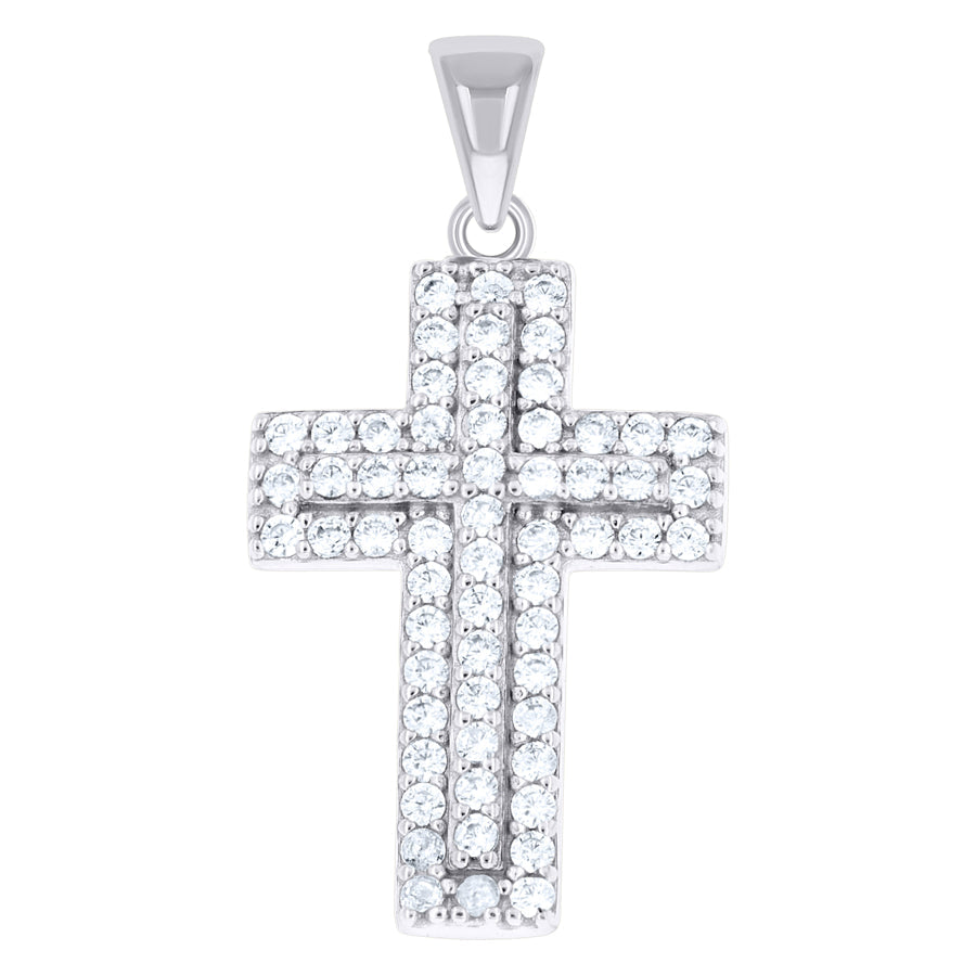 Pendant Doble Cruz (Plata) (Plata 925)