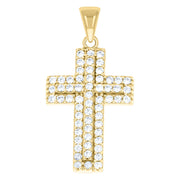 Pendant Doble Cruz (Dorado) (Plata 925)