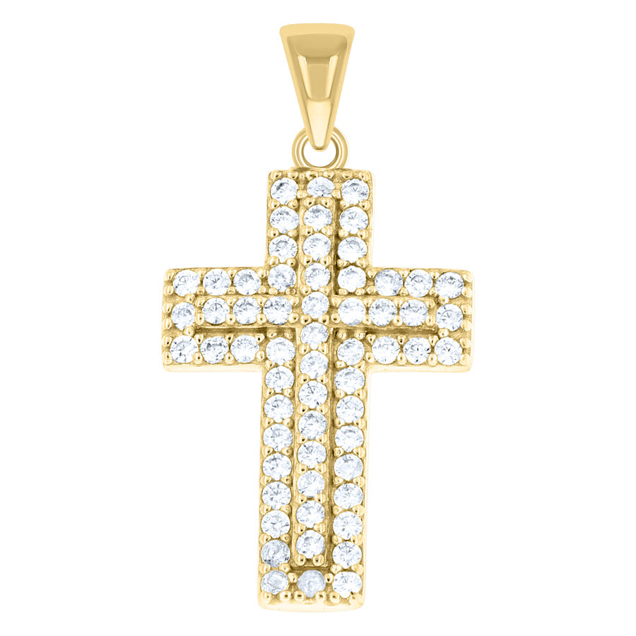 Pendant Doble Cruz (Dorado) (Plata 925)