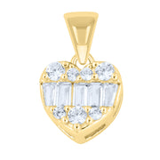 Pendant Corazón Baguette (Dorado) (Plata 925)