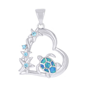 Pendant Corazón Océano con Ópalo (Plata) (Plata 925)