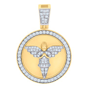 Pendant Medallón Ángel Guardián (Dorado y Plata) (Plata 925)