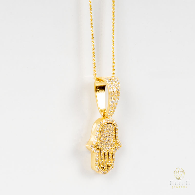 Fátima Con Piedras Moissanite + Cadena
