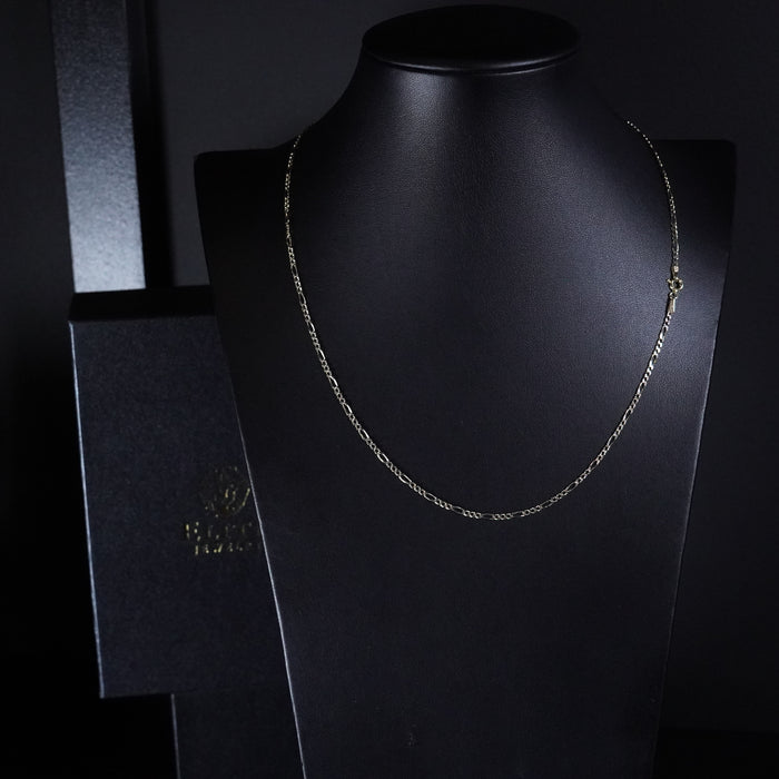 Cadena Figaro Pave 2mm Oro 10K