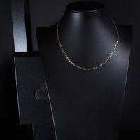 Cadena Figaro Pave 3mm Oro 10K