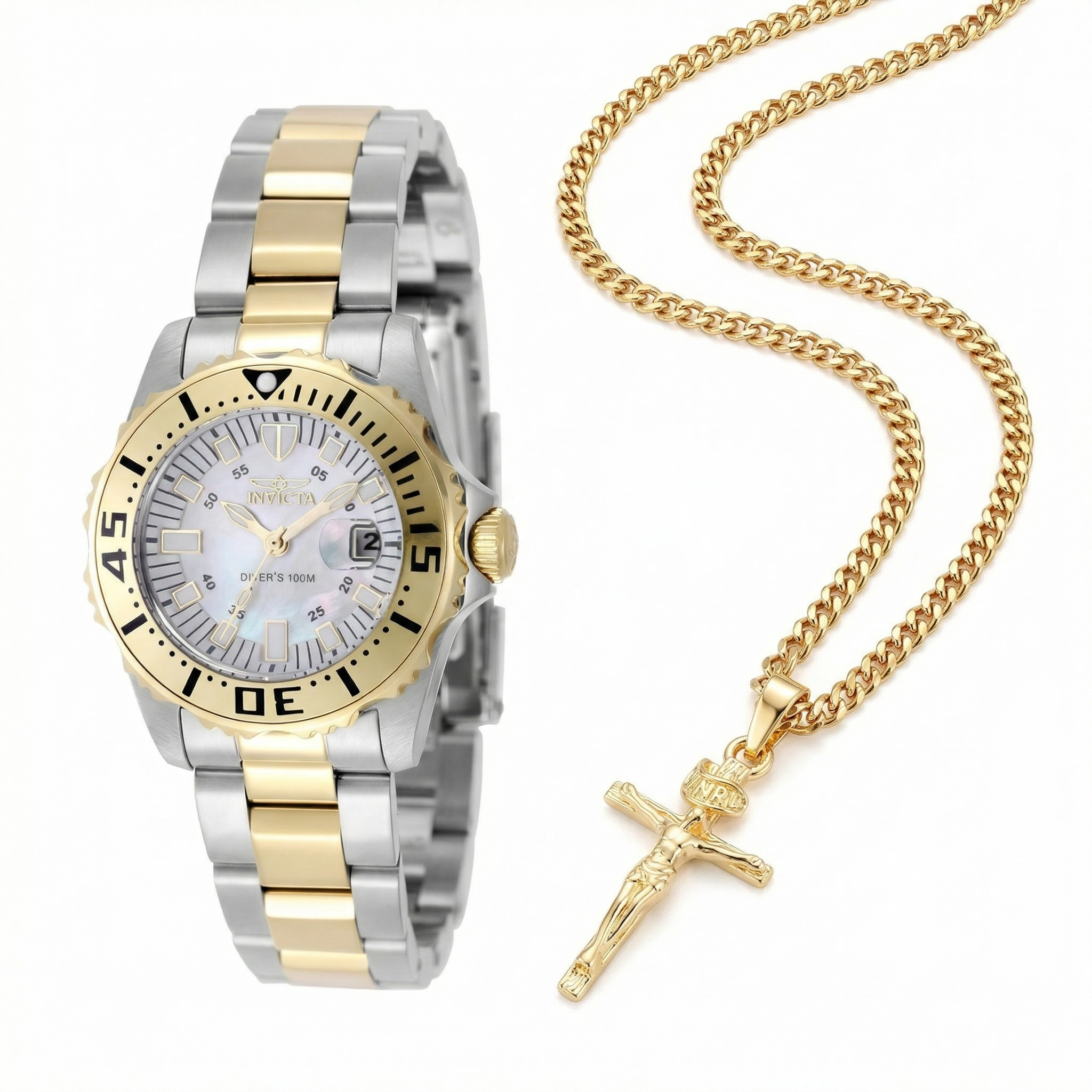 Oferta Semana Santa: Reloj Invicta + Pendant Cruz + Cubana 3mm