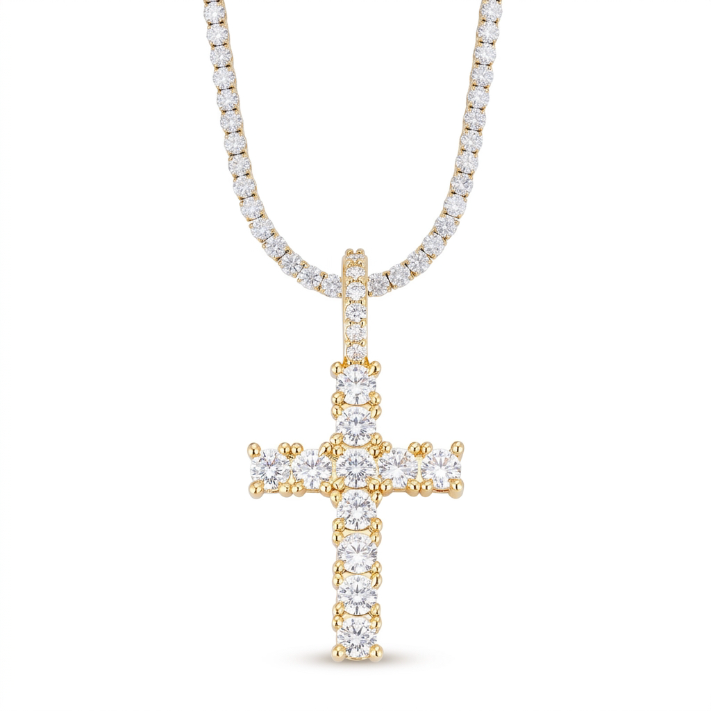 Oferta Semana Santa: Pendant Cruz Diamante + Tennis Chain 3mm