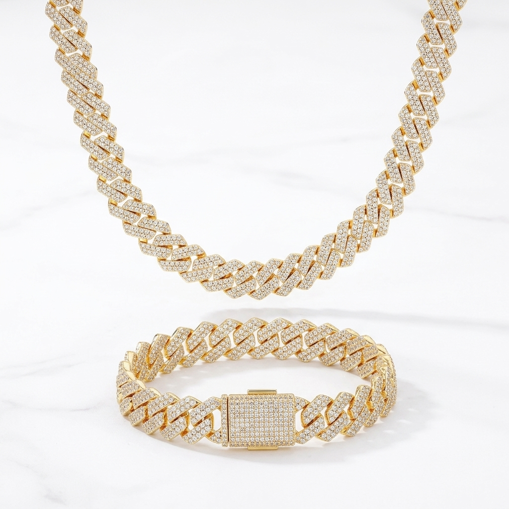 Oferta #11: Cubana Cuadrada Full Iced 12mm + Pulsera Gratis