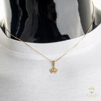Set Cadena De Corona 10K Oro Real