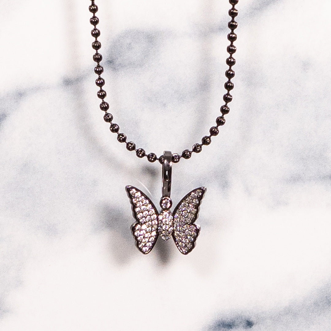 Pendiente de Mariposa + Cadena Moon Cut 16"