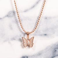 Pendiente de Mariposa + Cadena Moon Cut 16"