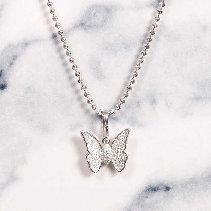 Pendiente de Mariposa + Cadena Moon Cut 16"