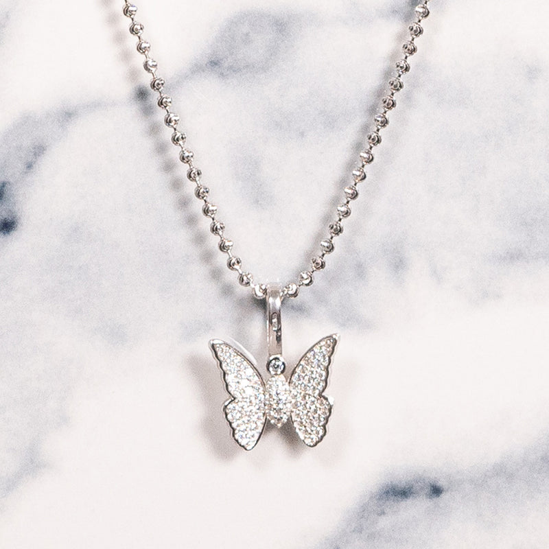 Pendiente de Mariposa + Cadena Moon Cut 16"