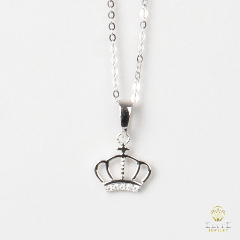 Cadena Oro Blanco Real 14K de Corona Redonda con Piedras VVS Moissanite