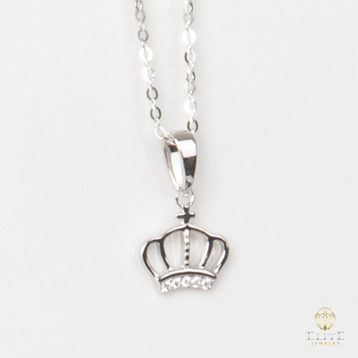 Cadena Oro Blanco Real 14K de Corona Redonda con Piedras VVS Moissanite
