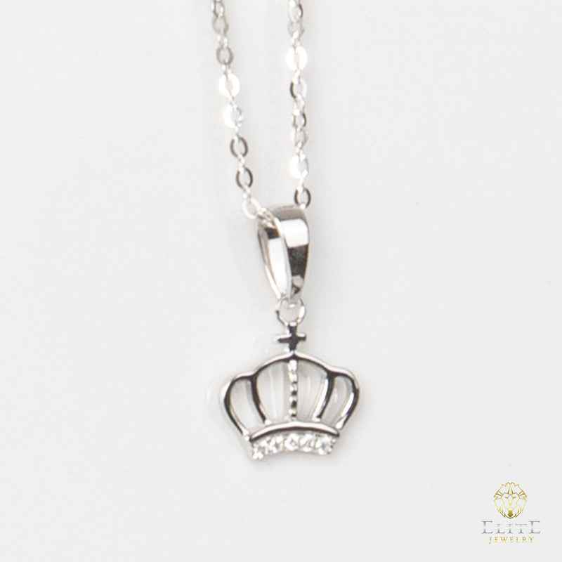 Cadena Oro Blanco Real 14K de Corona Redonda con Piedras VVS Moissanite