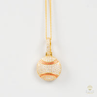 Pelota con Piedras Moissanite + Cadena