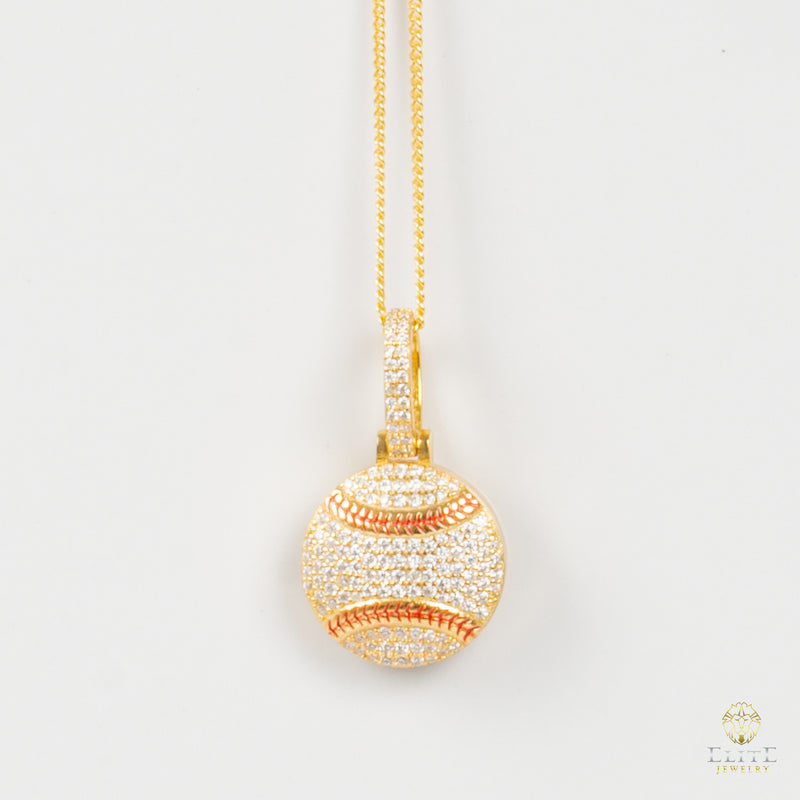 Pelota con Piedras Moissanite + Cadena