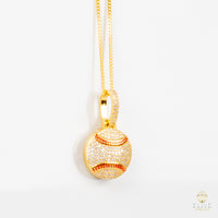 Pelota con Piedras Moissanite + Cadena