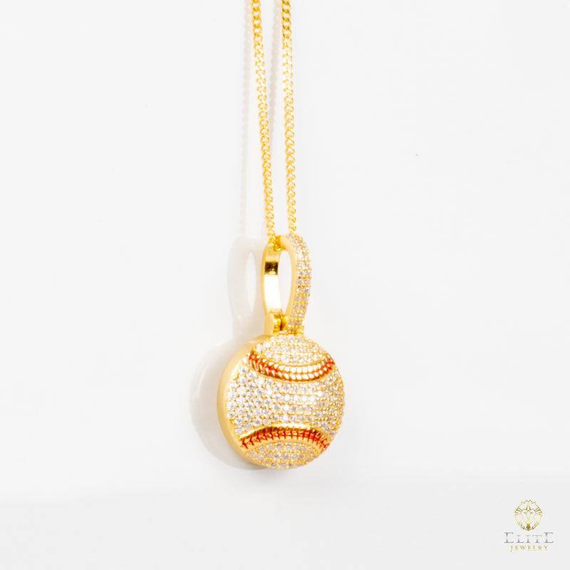 Pelota con Piedras Moissanite + Cadena