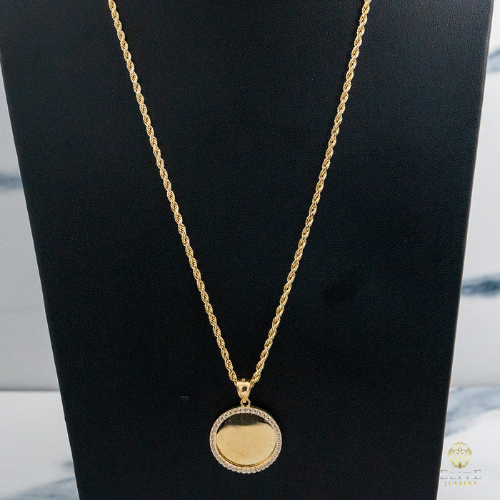 Set Pendant De Foto 10K Oro Real