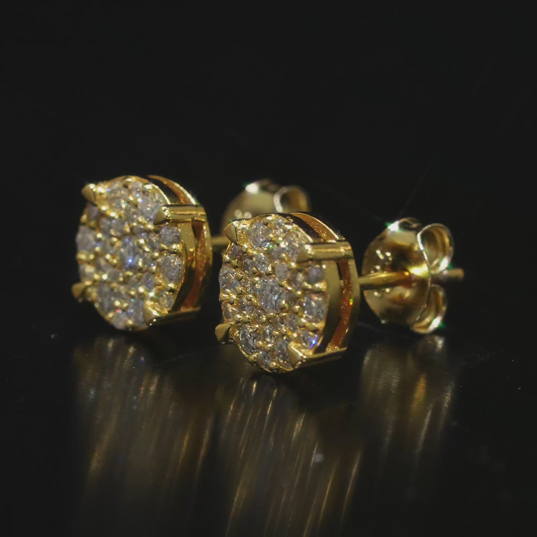 Cargar vídeo: Pantallas Corona Real (8mm) - 100% Moissanite (Dorado)